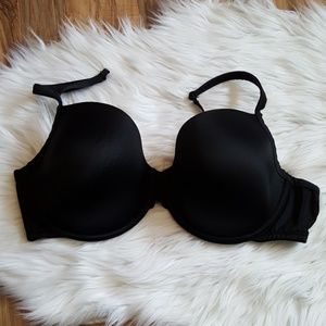 Cacique Black Satin Feel T-shirt Bra, 40DDD 40F